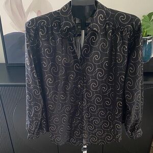 Vintage Josephine Black Swirl Blouse